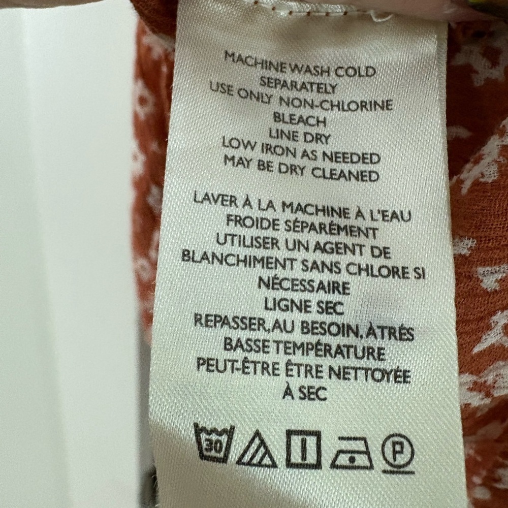 PILCRO ANTHROPOLOGIE | Sidney batwing blouse burnt orange rust floral small - Picture 5 of 7